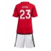 Manchester United Luke Shaw #23 Replika Babykläder Hemma matchkläder barn 2023-24 Korta ärmar (+ Korta byxor)